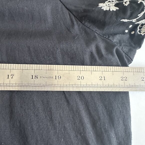 Old Navy Dress Womens‎ Large Black White Embroidered Short Sleeve Boho Peasant - Picture 7 of 12
